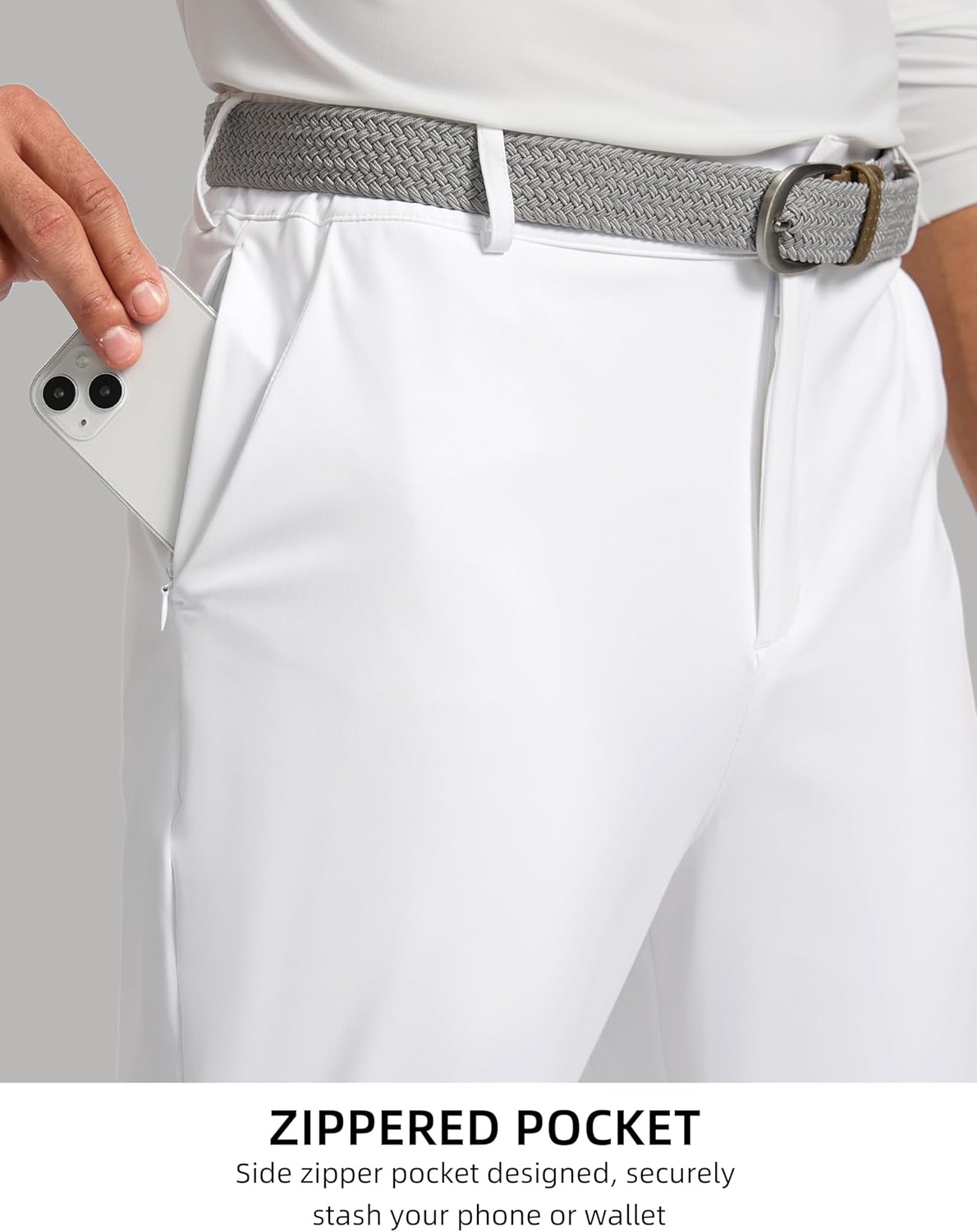 Soothfeel Men's Golf Pants with 5 Pockets Slim Fit Stretch Sweatpants Casual Travel Dress Work Pants for Men - Image 4