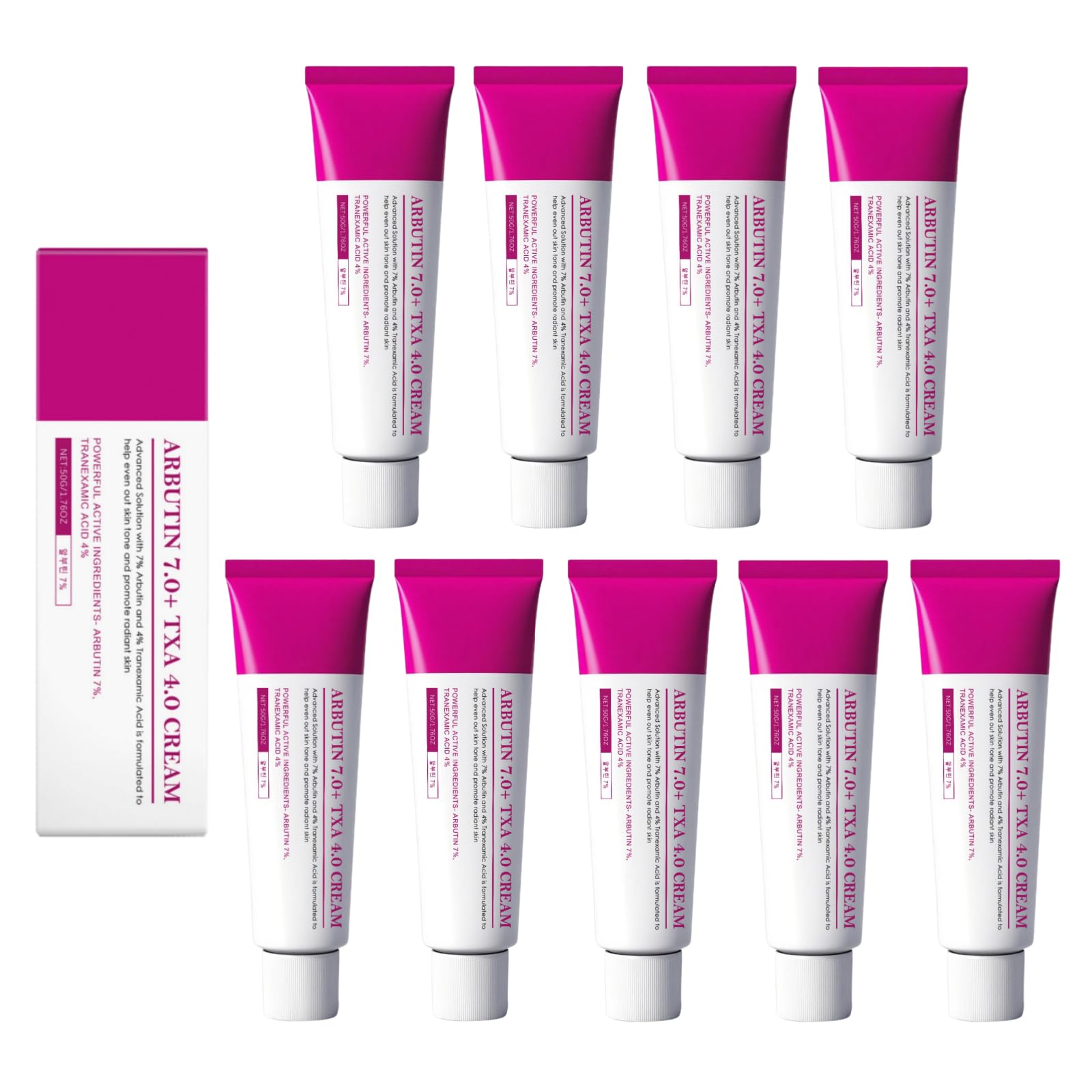 Krem z arbutyną + kwas traneksamowy z niacynamidem i glutationem,