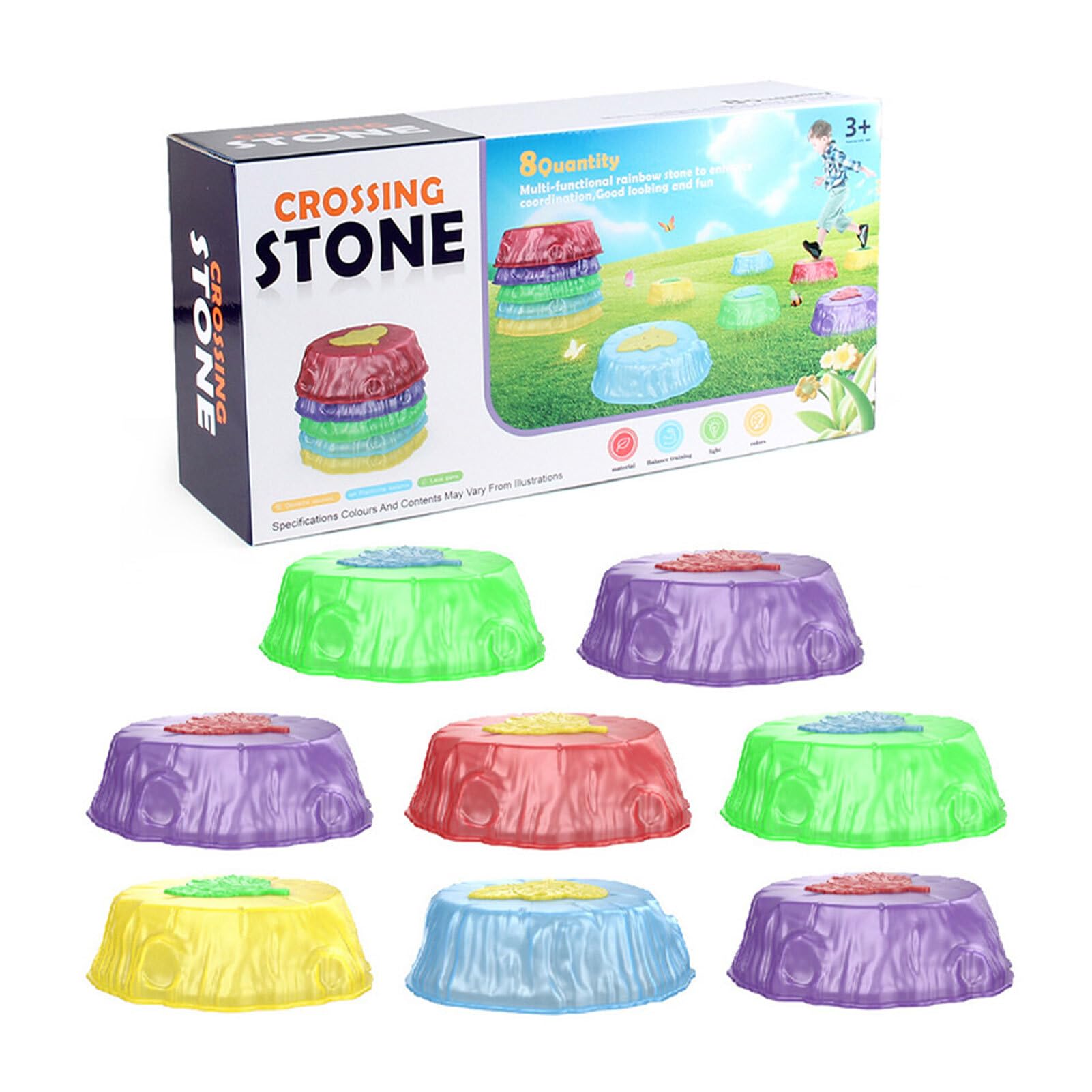 Set di Pietre Luminose per allenare l'equilibrio dei | sia all'interno che all'esterno. Impilabili senza occupare spazio. Pietre sensoriali per bambini.