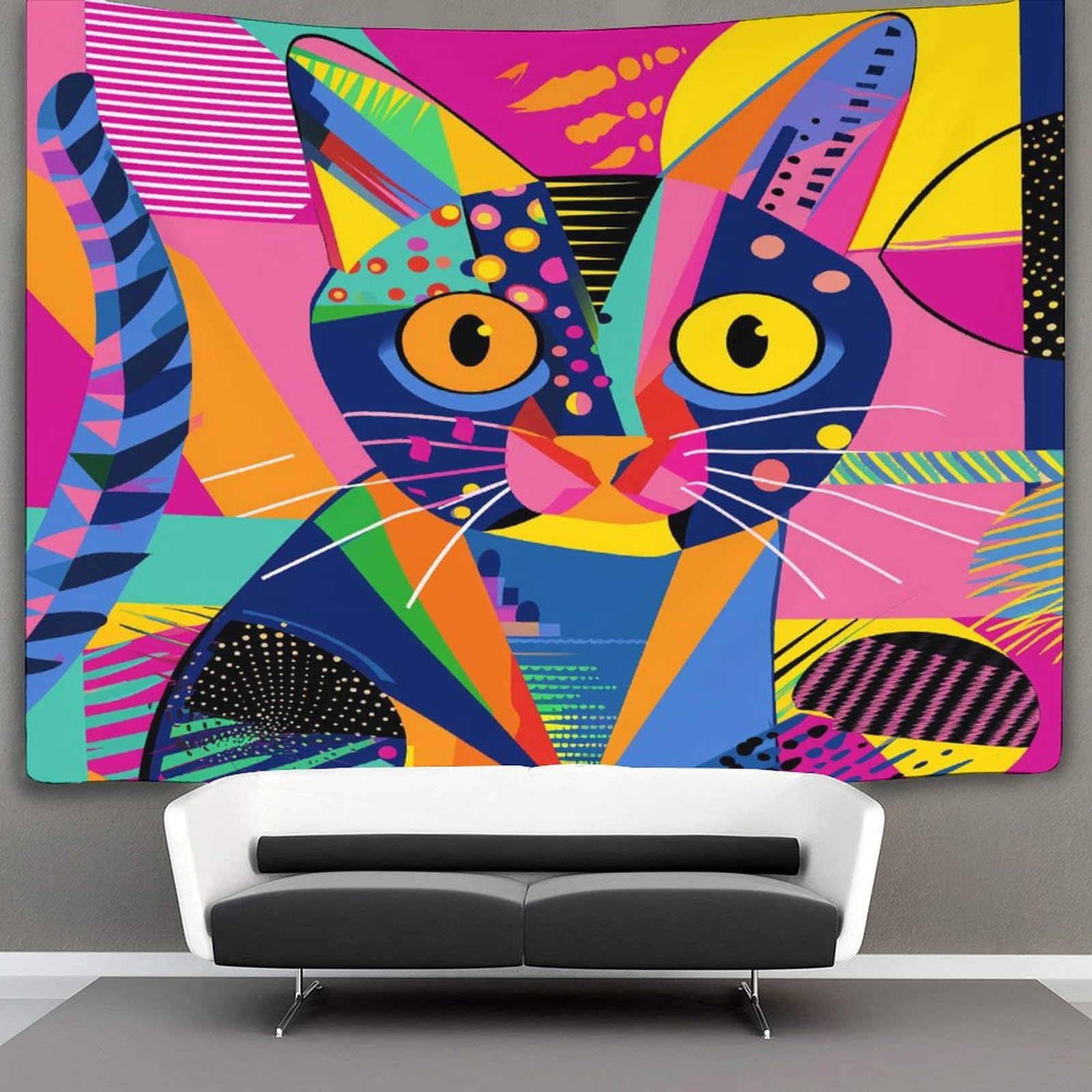 kaiyun Cartoon Animals Tapestry Cute Cat Wall Hanging Tapestries for Bedroom Living Room Apartment Dorm Decorations Wall Art Decor 180cmx230cm