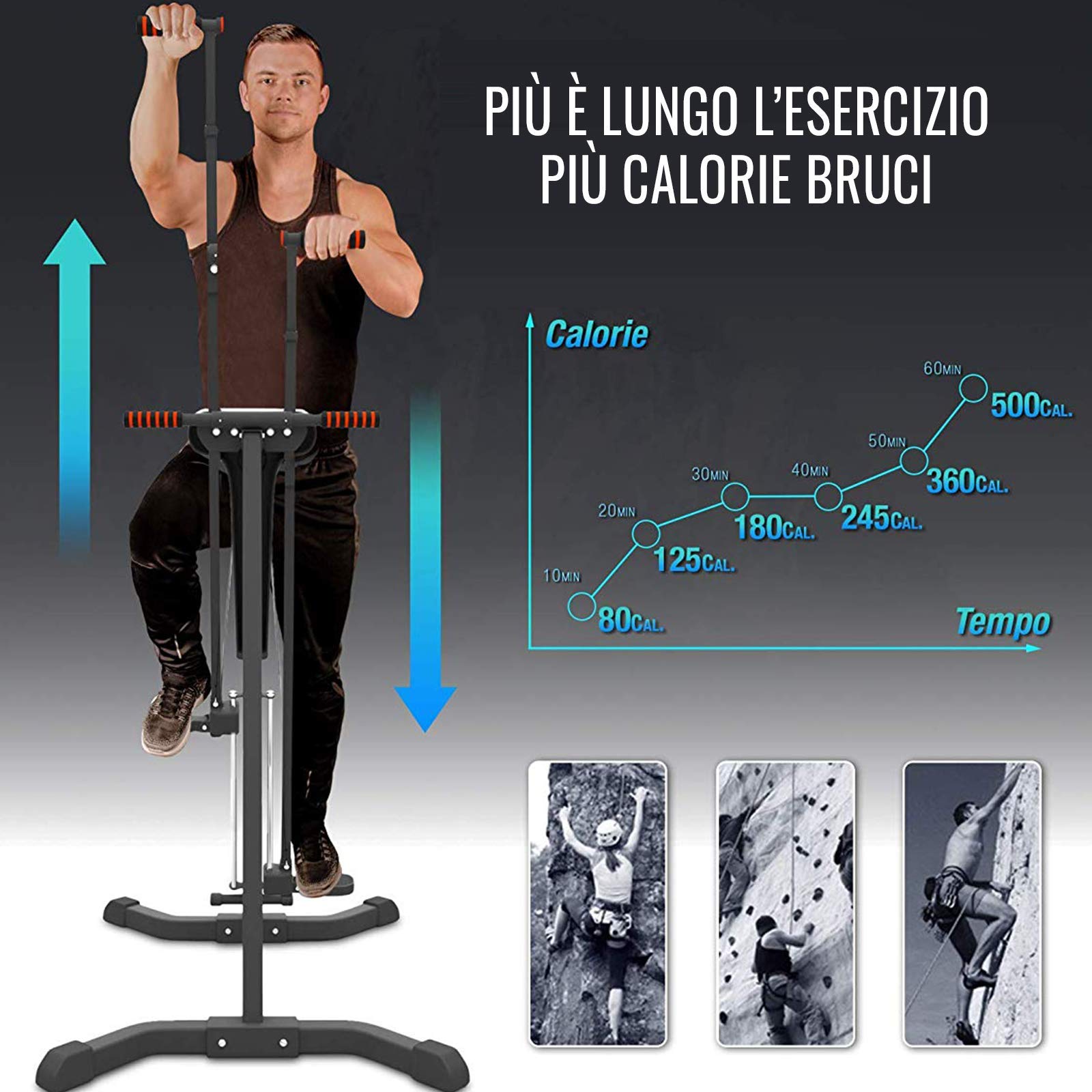 FFitness FLMD410N Stepper Climber Alpinista Vertical Maquinaria Escalada Vertical Workout Ejercicios Cardio Gimnasio Doméstico Aeróbico Entrenamiento HIIT Scalamontañas