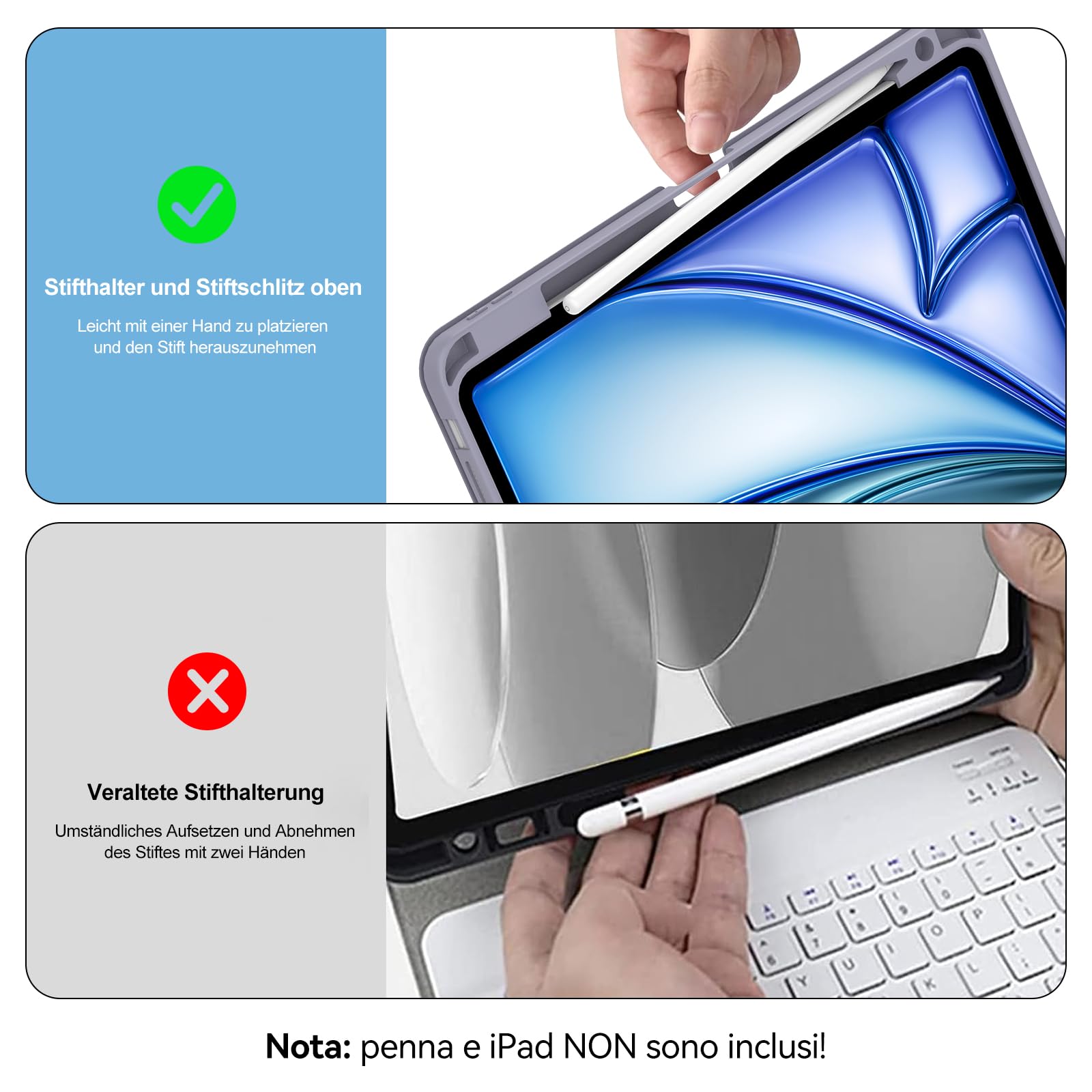IVEOPPE Toetsenbord voor iPad Air 11 2025 M3/2024 M2 met Touchpad