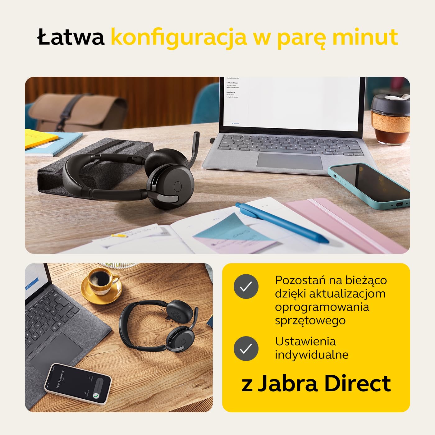 Jabra Evolve2 65 Flex zestaw słuchawkowy stereo z Bluetooth, bezprzewodowa podkładka ładująca, technologia Jabra ClearVoice z redukcją szumów i hybrydowa ANC, współpracuje ze wszystkimi wiodącymi