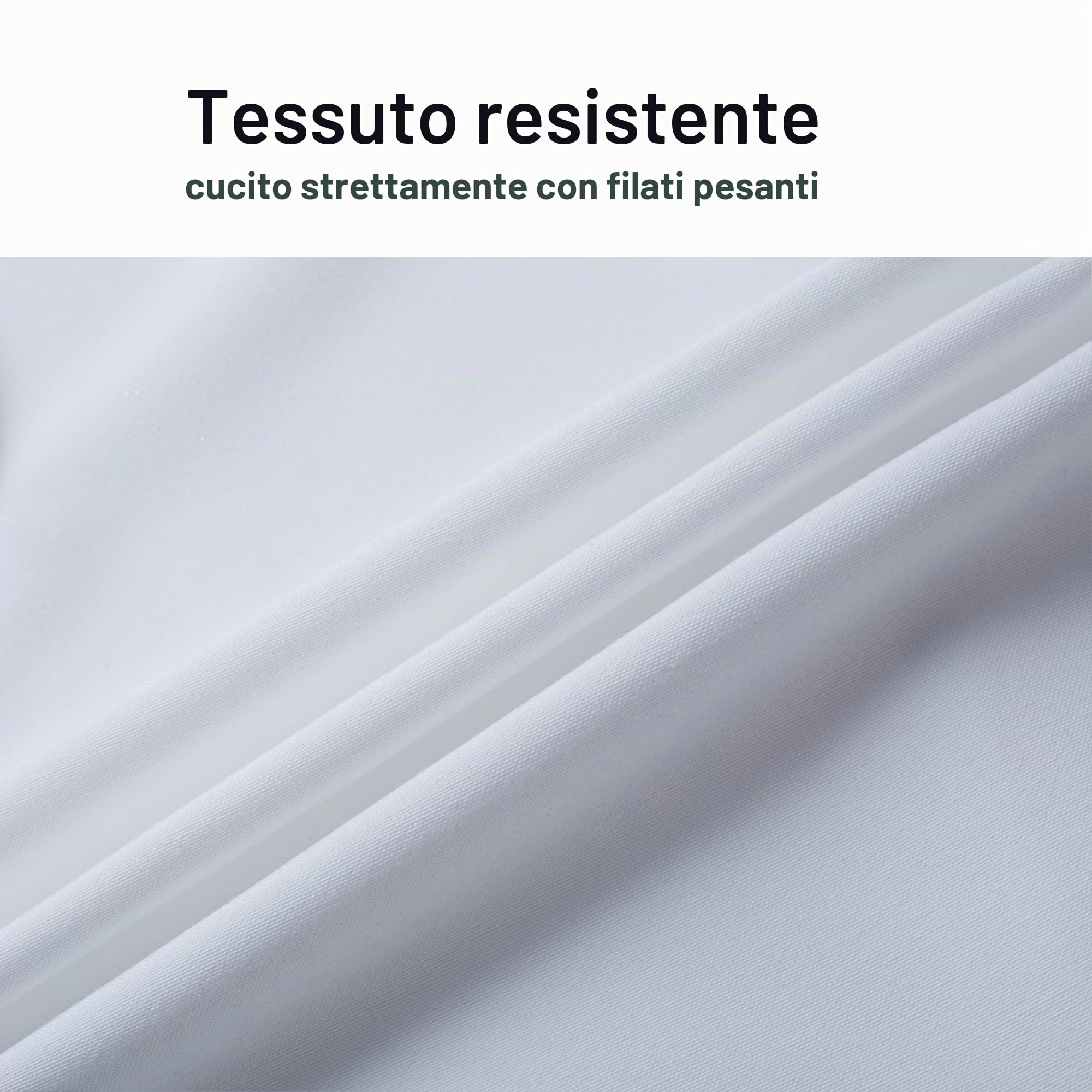Tovaglia, Bianco, 132x290cm, Rettangolare, Antimacchia, Lavabile e Riutilizzabile per Hotel, Ristoranti, Matrimoni, Feste