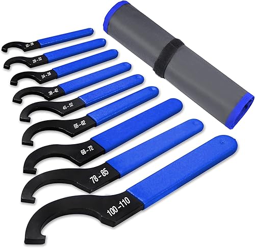 Llave de coilover, juego de llaves inglesas ajustables, llave de choque universal de acero al carbono para la mayoría de los ajustes de bobina sobre