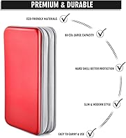 Vista 21 de Caja de CD Billetera, 80 Capacidad DVD VCD Medios Blu-ray Caso Cartera Titular Organizador de Almacenamiento (Plata)