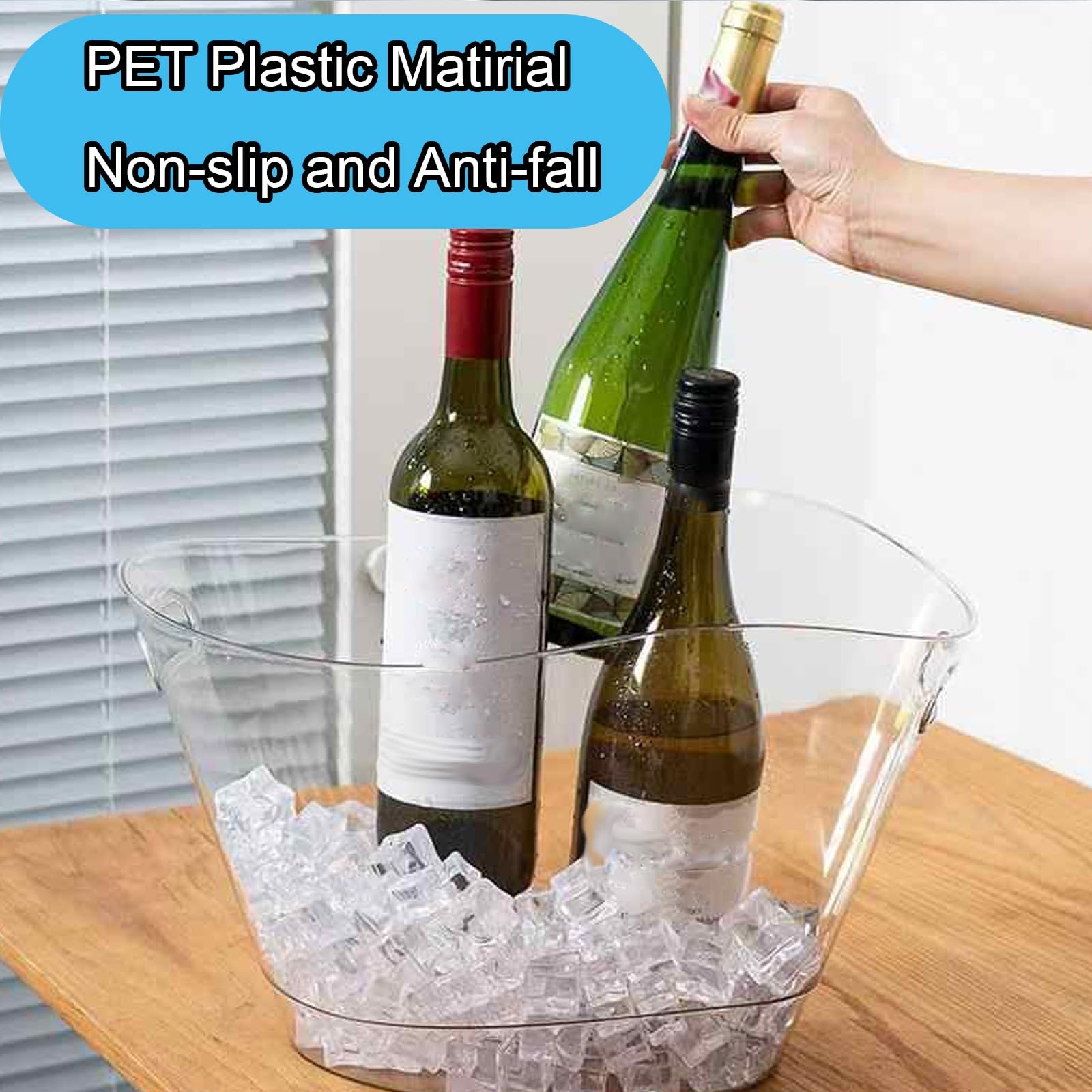 Cubitera de 12L, Cubiteras para Botellas, Enfriador de Botellas de Vino, Champanera para Hielo para Fiestas, Ice Bucket para Cócteles