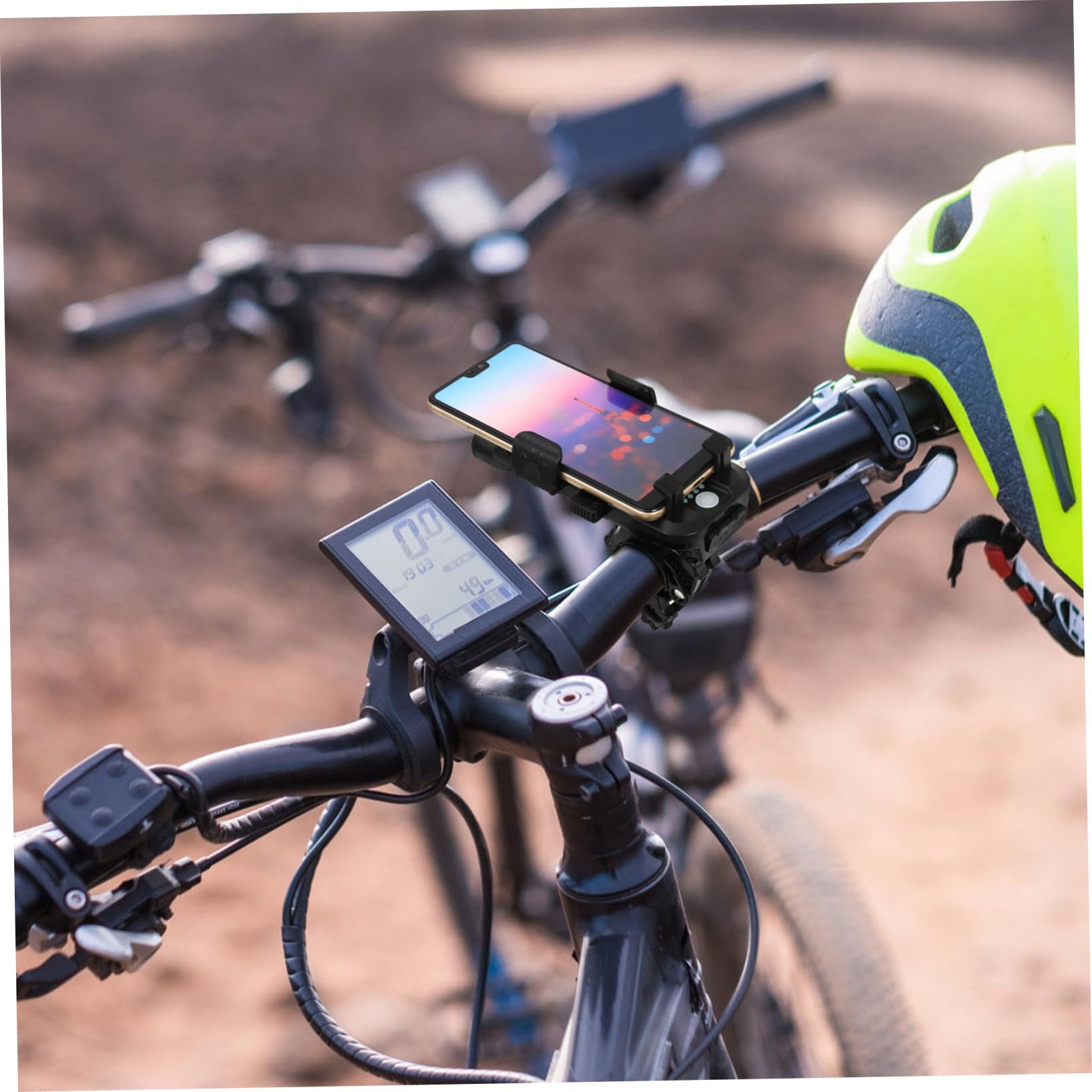 Set Luci Bici Anteriore e Posteriore LED USB Ricaricabile 4000mah | Supporto Telefono Regolabile, Design Dual Led, Abs Nero, per Night Riding e Ciclismo Quotidiano