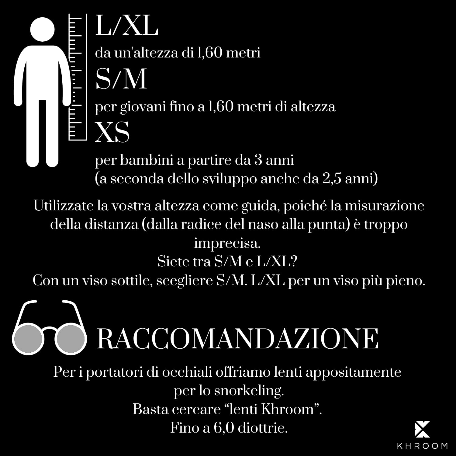 Khroom Maschera da Snorkeling sicura CO2 Maschera a Pieno facciale | Maschera Subacquea per Adulti e Bambini | Maschere da immersione | Seaview Y