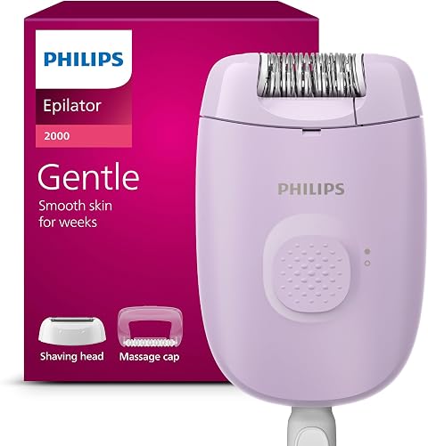 Philips Epilator Series 2000, Corded Epilator for Body and Sensitive Areas, Epilate and Shave, Hair Removal Device for Women, Model BRE237/00