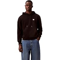 Calvin Klein Uomo Felpa Terry Badge con Cappuccio, Nero (Black)