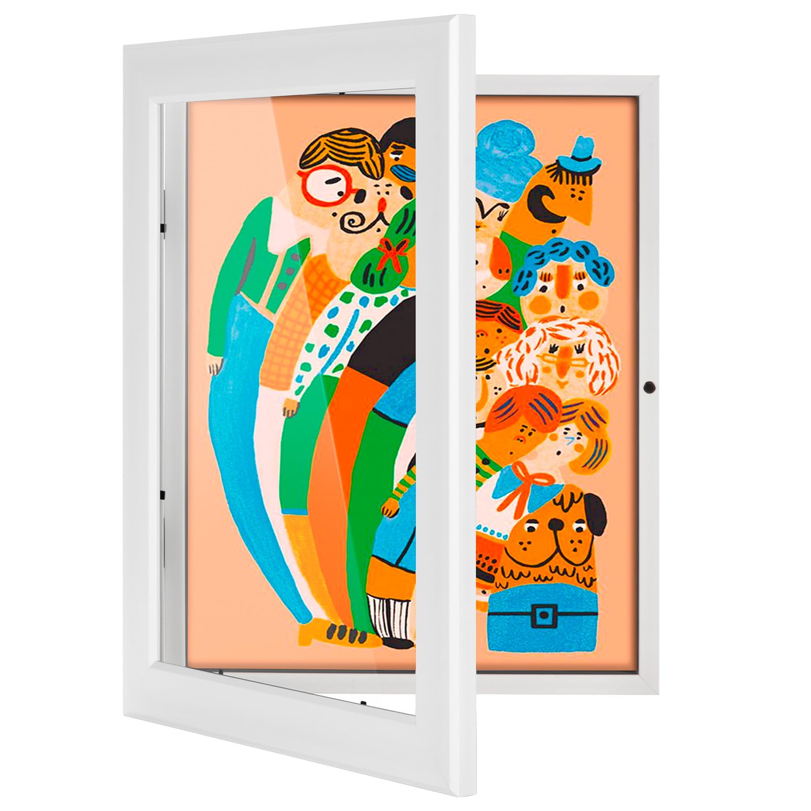 WUIRCCX 8.5x11 Kids Art picture frame,Front Opening with HD Glass,Horizontal and Vertical Art Display For Kids Artwork,Photos,Crafts,Drawing Frame(White,1-Pack)