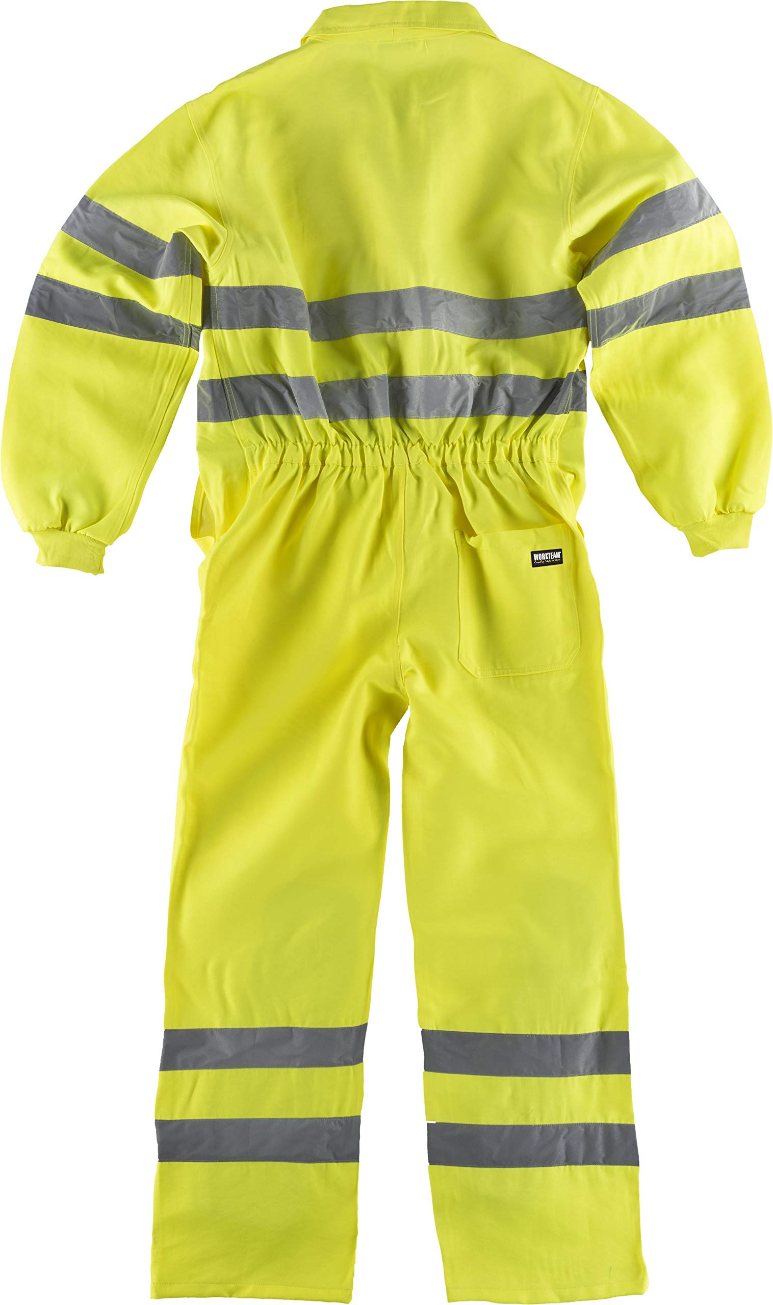 Work Team Buzo Alta Visibilidad con Cintas Reflectantes. EN471; Cremallera, un Bolso Pecho. Hombre