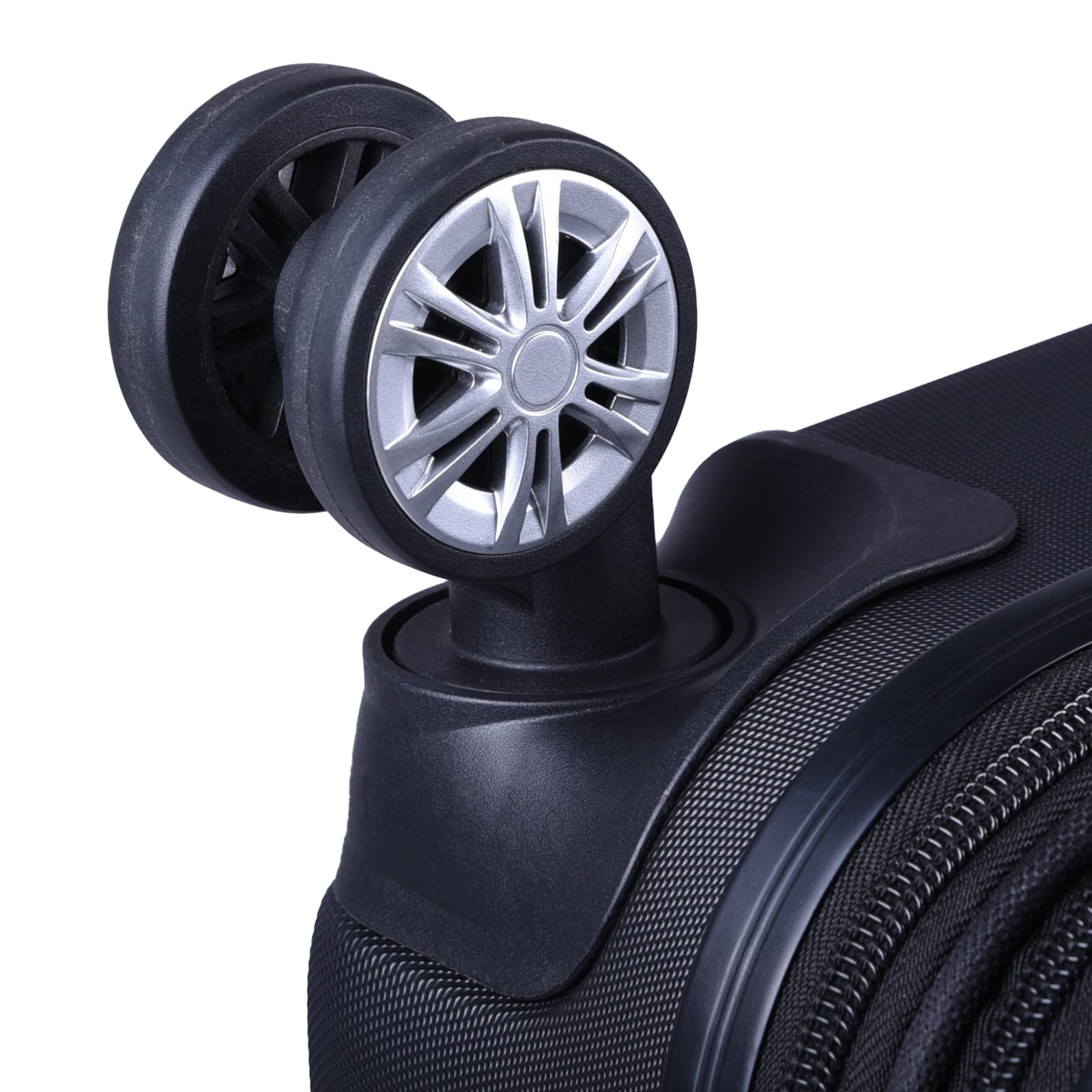 Juego de 3 maletas rígidas de ABS, cerradura TSA, capacidad ampliable - en M, L, XL - protección de esquinas, ruedas dobles giratorias 360° y asa telescópica, aptas para equipaje de mano y apilables