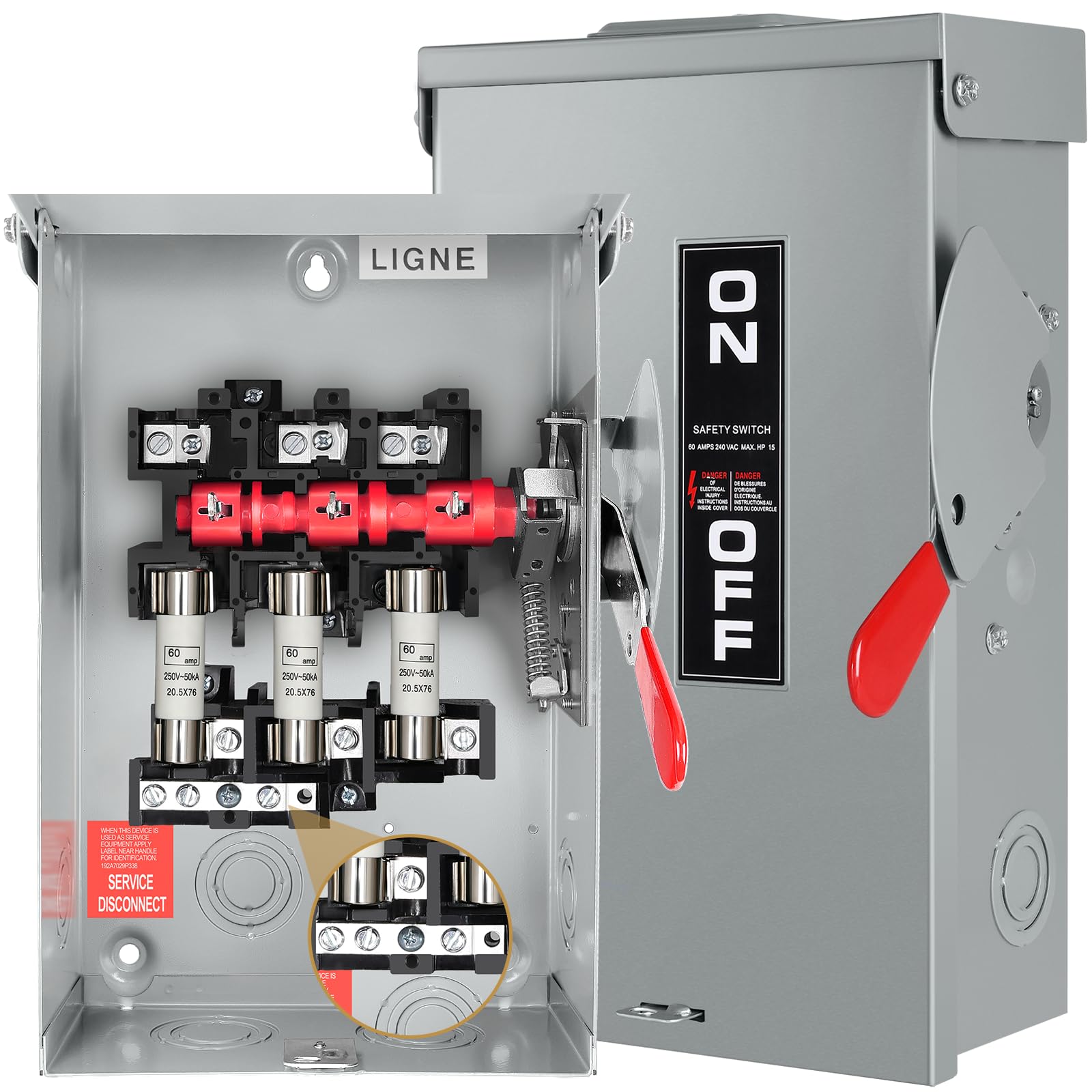 Photo 1 of ?Upgrade? 3P 60 Amp Fused Disconnect,New Add Ground Design,Nema 3R Rated