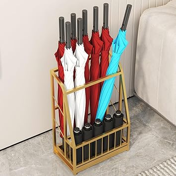 Umbrella Stand Umbrella Bucket Umbrella Rack Barrel, Entryway Umbrella Organizer with Water Tray, Large-Capacity Umbrella Holder Rain Water Collection Tray, for Home/EntrGold-322050CM