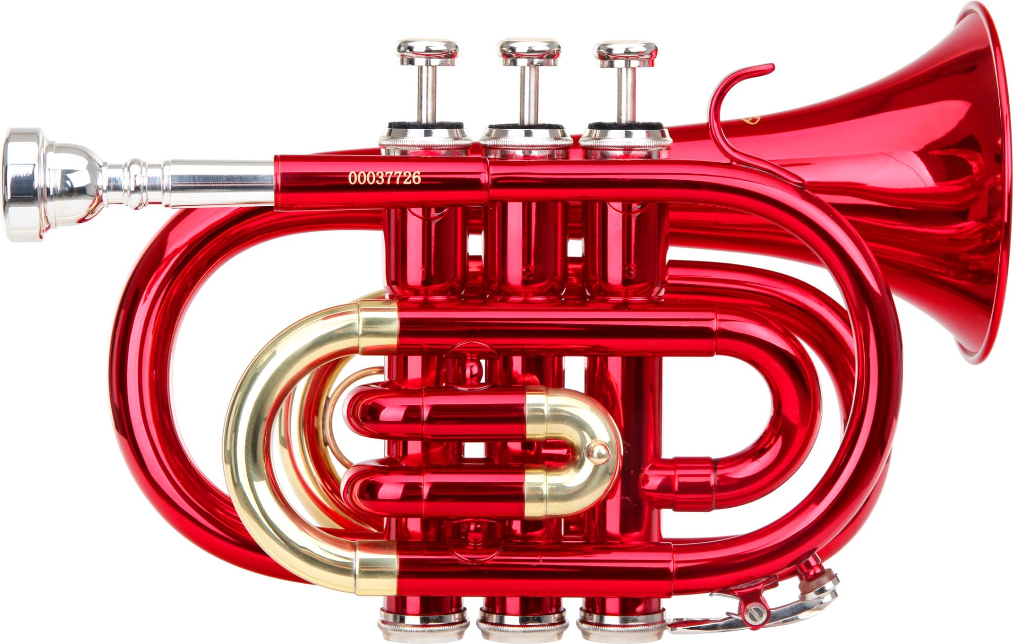 Classic Cantabile Brass TT-400 Tromba Tascabile in Sib (ottone, diametro campana: 93 mm, foro: 11,8 mm, intonazione: Sib, incl. custodia leggera, bocchino, panno per la pulizia, guanti) rossa
