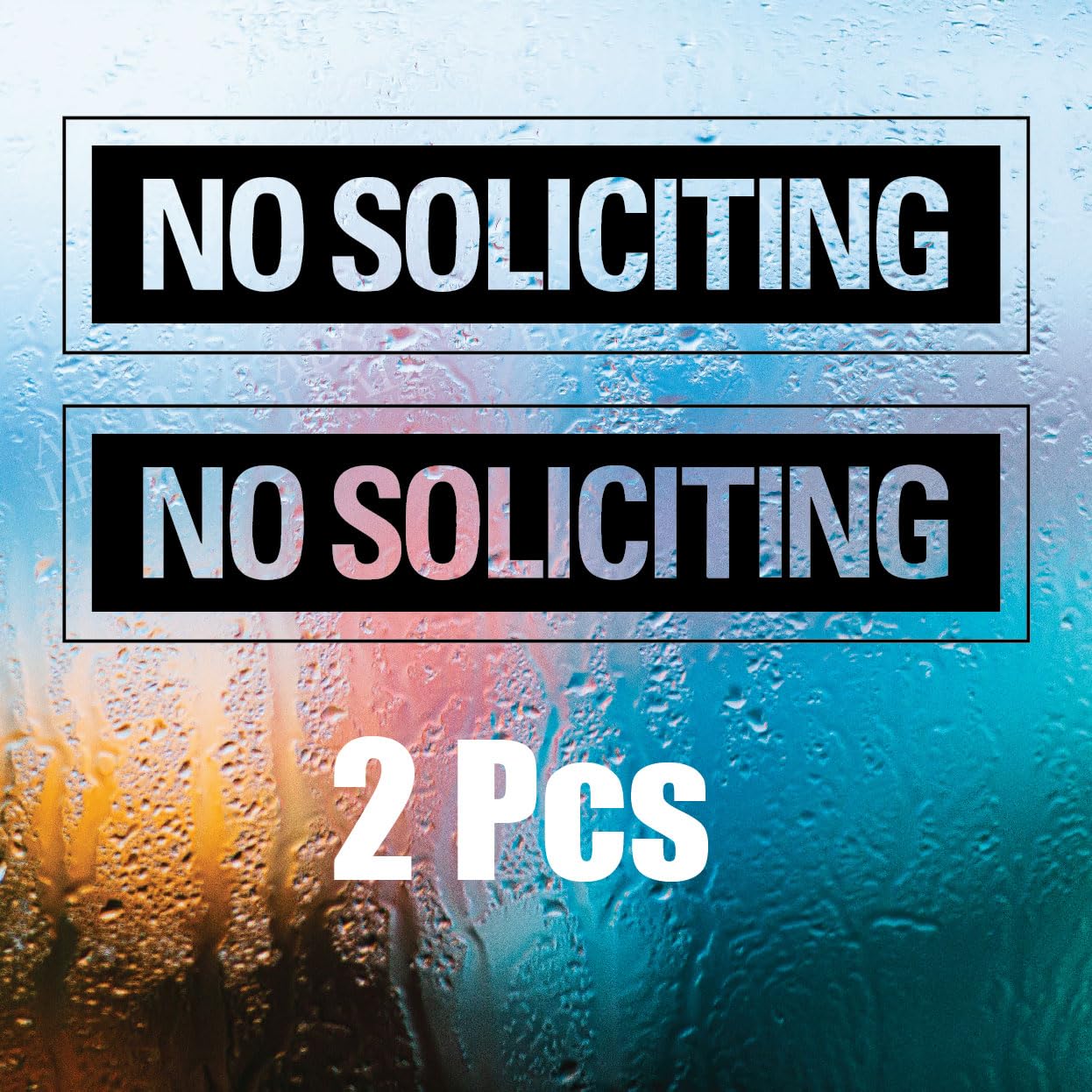 A&L " No Soliciting " - Modern White Informative Window Door Sign for Store/shop Front Restaurant Business Building Shop indoor and outdoor | 8 Inch (No Soliciting - Black 2 Pcs)