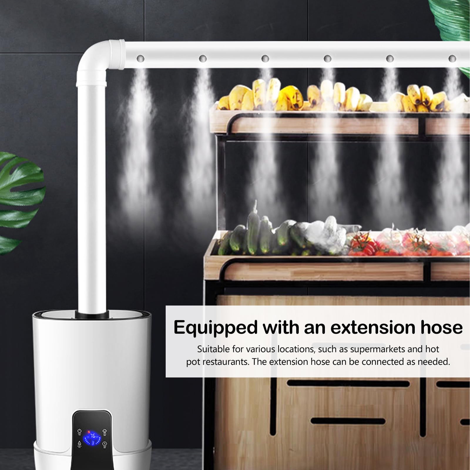 Umidificatore 15L, Multifunzionale Umidificatore Piante 1500ML/H Diffusori Ambiente Automatico 75W con Ugello Dritto Ugello Angolato e Ugello a Quattro Testine per Grow Tent Supermercati