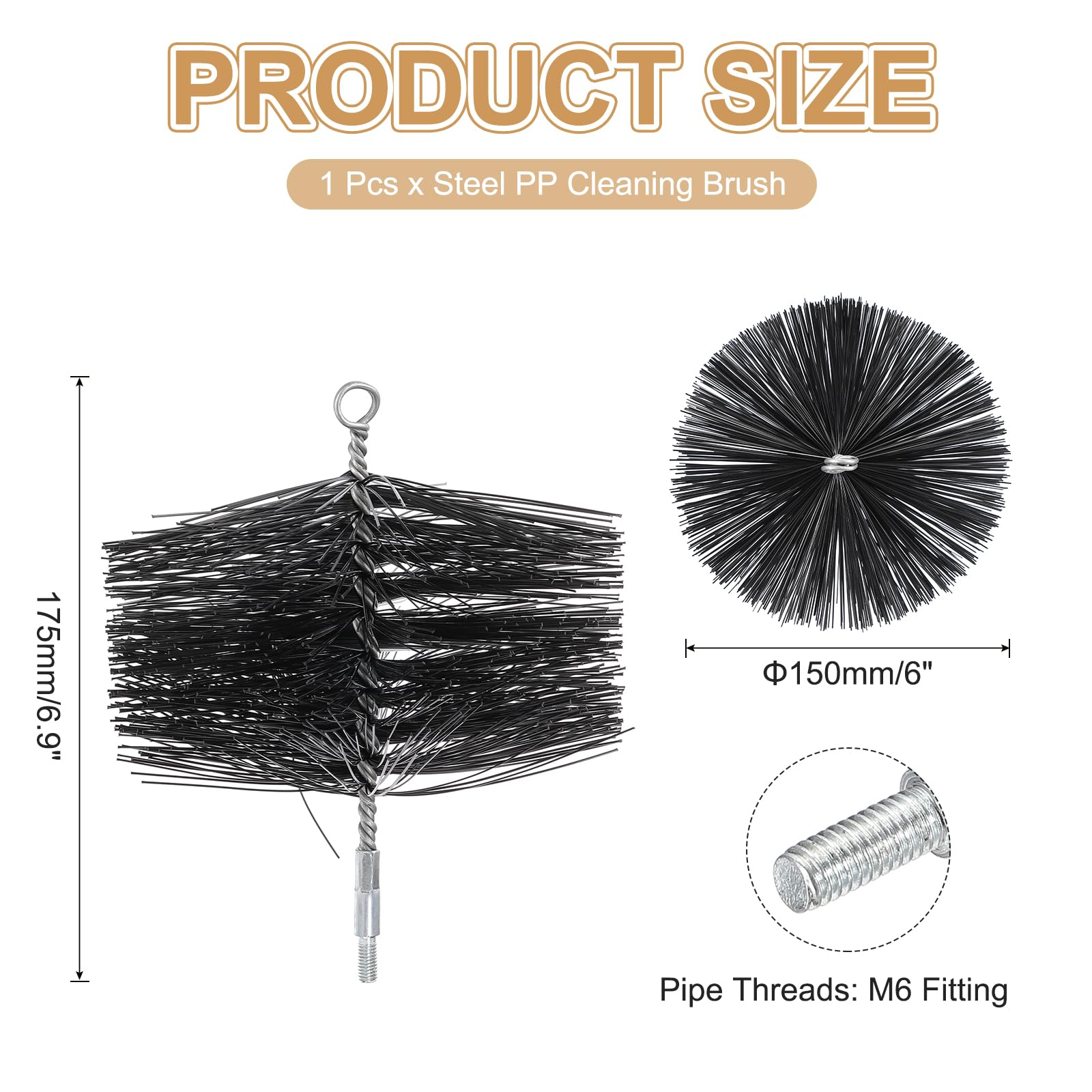 PATIKIL 6" Wire Chimney Cleaning Brush - Image 2