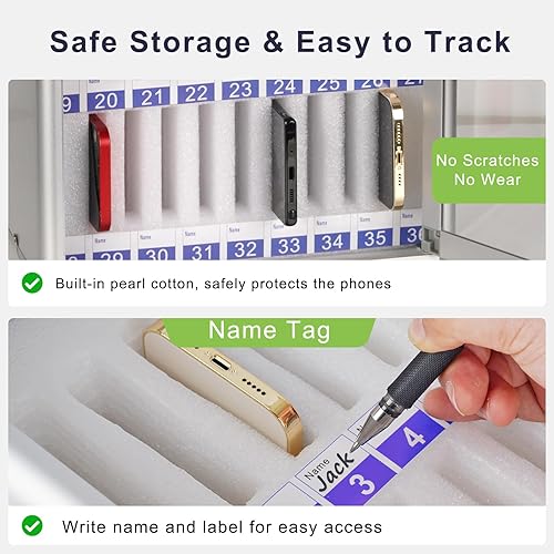 Miniatura 4 de Loghot Gabinete de almacenamiento de teléfonos celulares de aleación de aluminio para teléfonos celulares, soporte de pared para teléfono celular