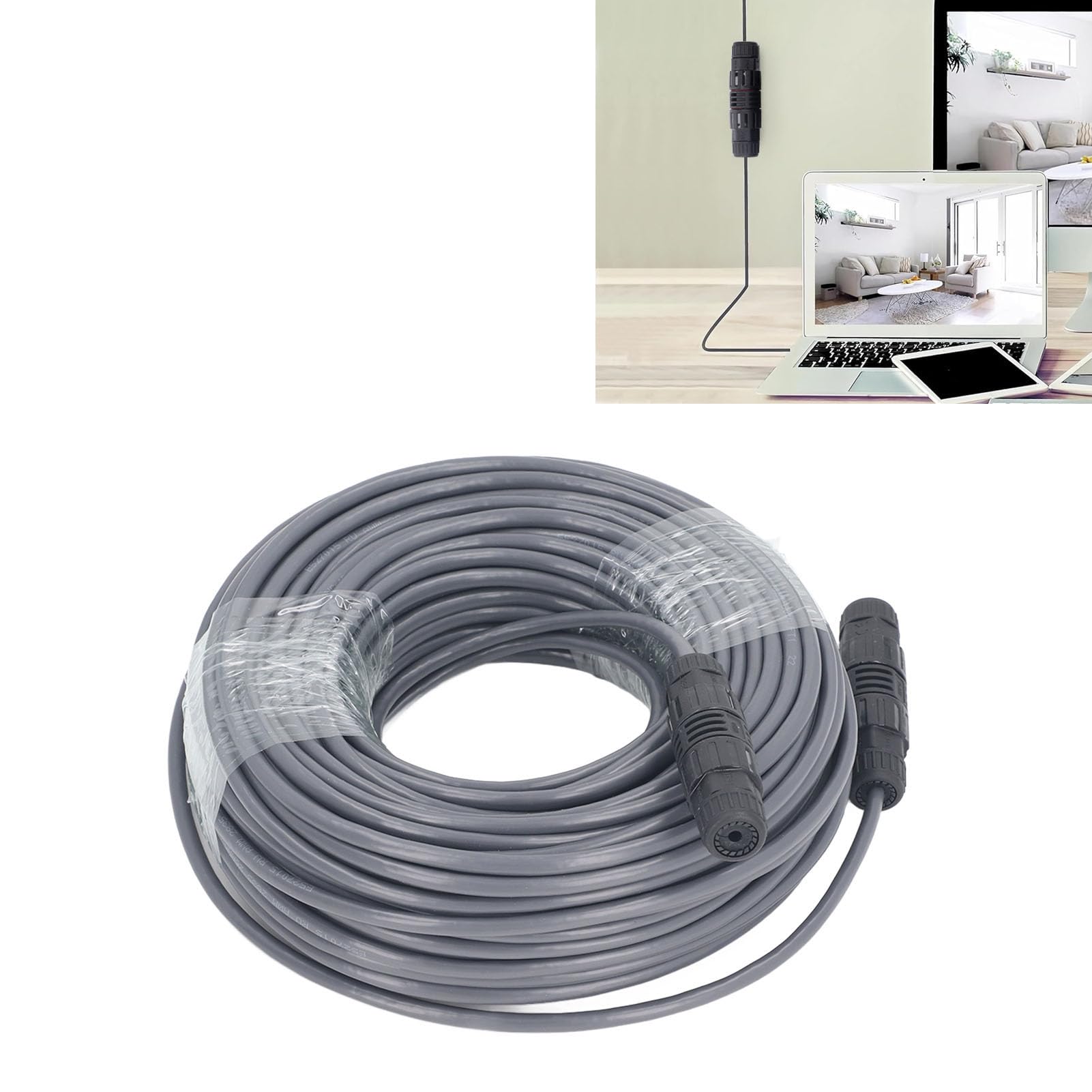 Cavo di Prolunga 150 Piedi, Prolunga Rettangolare Supporto Impermeabile IP68 Cavo Protocollo 1000M