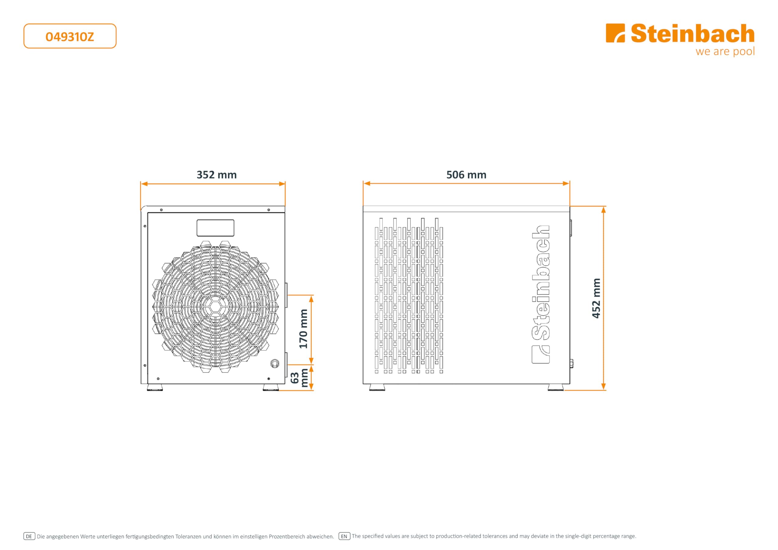Steinbach Pompa di Calore Startis Inverto – 049310Z – Inverter Pool Pompa di Calore Fino a 20.000 l – 4 kW – Funzione di Riscaldamento e Raffreddamento – con Controllo App WLAN – Adatto all'Acqua