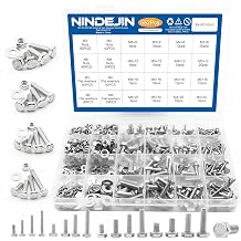 NINDEJIN 552 PCS M3 M4 M5 M6 Hex Head Bolts and Nuts Set, 304 Stainless Steel External Hexagonal Bolts Set with Nuts and Washers, Heavy Duty Hex Head Cap Bolts and Nuts Kit with Storage Box