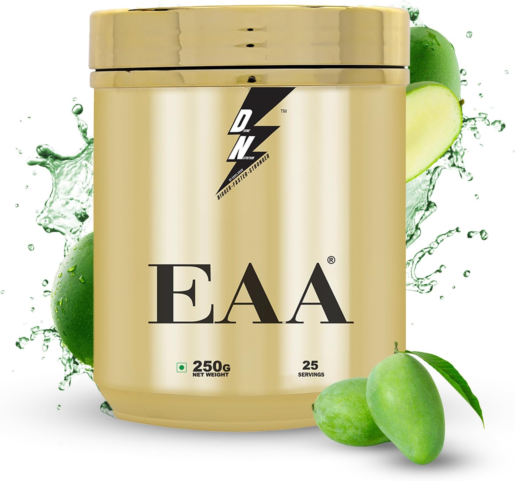 DIVINE NUTRITION EAA Green Mango Gold Series Powder Amino Acids Supplement Powder 10g per serving Pre-Workout Powder for Strength 25 Serving by Sahil Khan (250g)