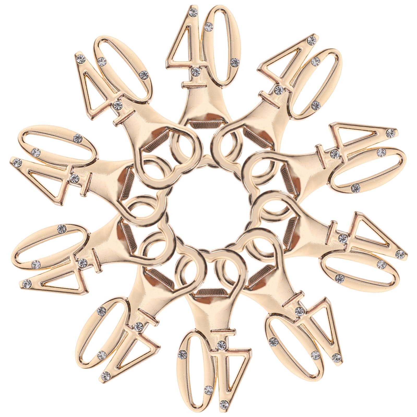 LABRIMP Set 10 Apribottiglie Strass per 40° Compleanno e Anniversario Bomboniere Eleganti Multifunzione per Vino e Birra Gadget Raffinati per Feste e Regali Celebrativi