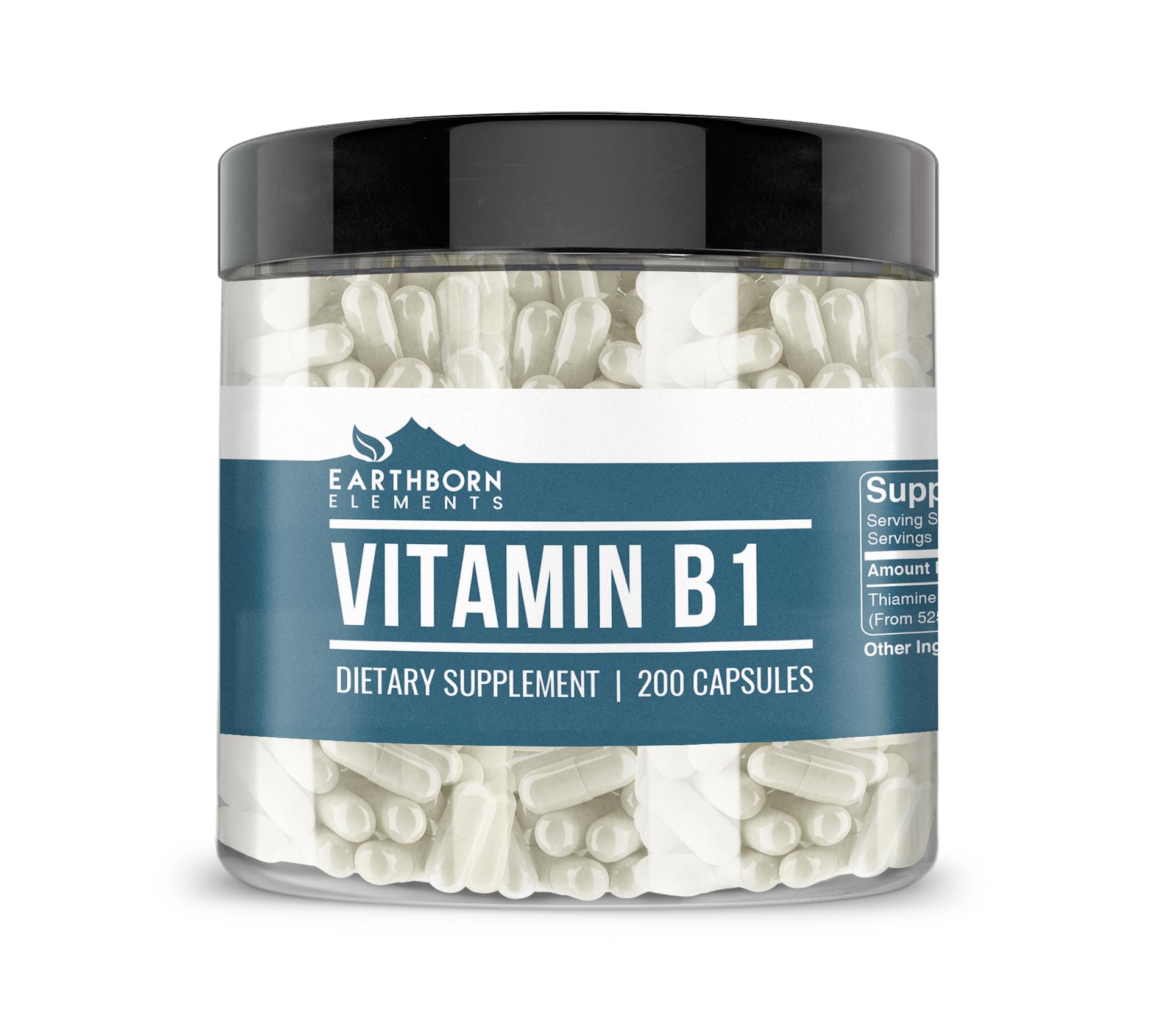 Earthborn Elements Vitamin B1, Thiamine Mononitrate, Pure & Undiluted, No Additives 200 Count (Pack of 1)