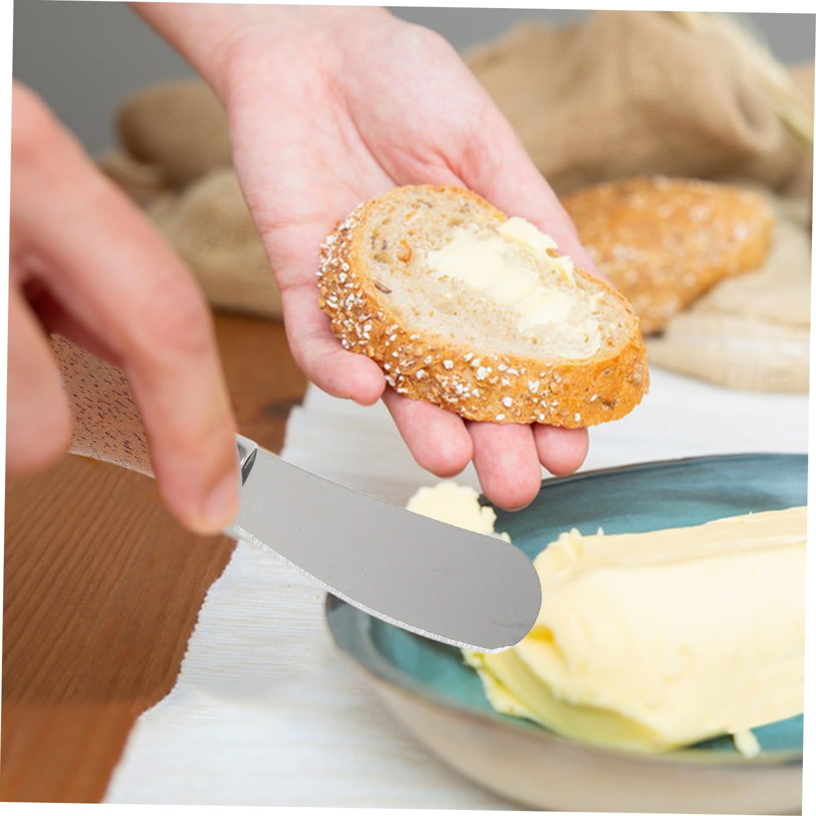 FUNOMOCYA 4pcs Cheese Knife Butter Knife Bread Scraper Jam Wear-resistant Salad Dressing Spreader Bakery Cheese Spreader Household Cheese Spreader Butter Accessories Home Accessory Wood