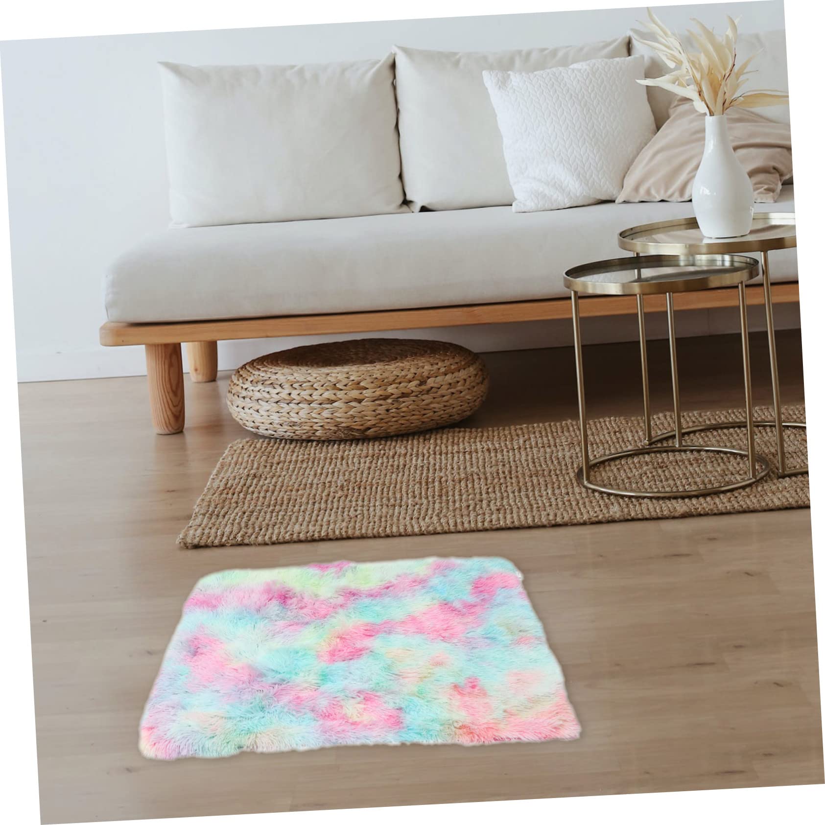 HANABASS Double Layer Plush Pet Blanket Mat Warm Cat Dog Cushion for Indoor Use Soft Cozy for Cages Sofas Cars and Rooms Vibrant