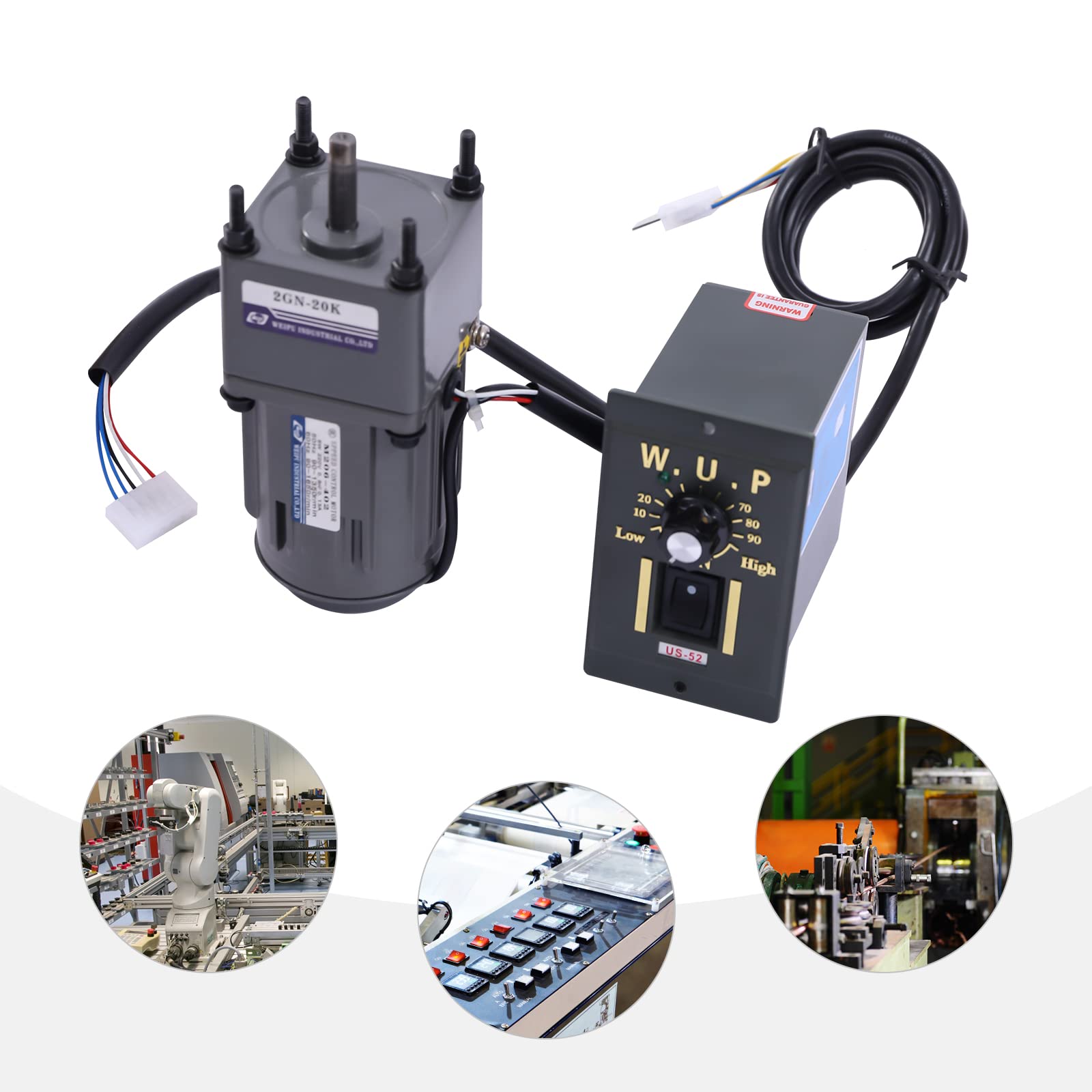 Motoriduttore AC 6 W 220 V velocità continua motore elettrico 1400 giri/min monofase alta coppia regolabile con regolatore di velocità 20 K Gear Motor