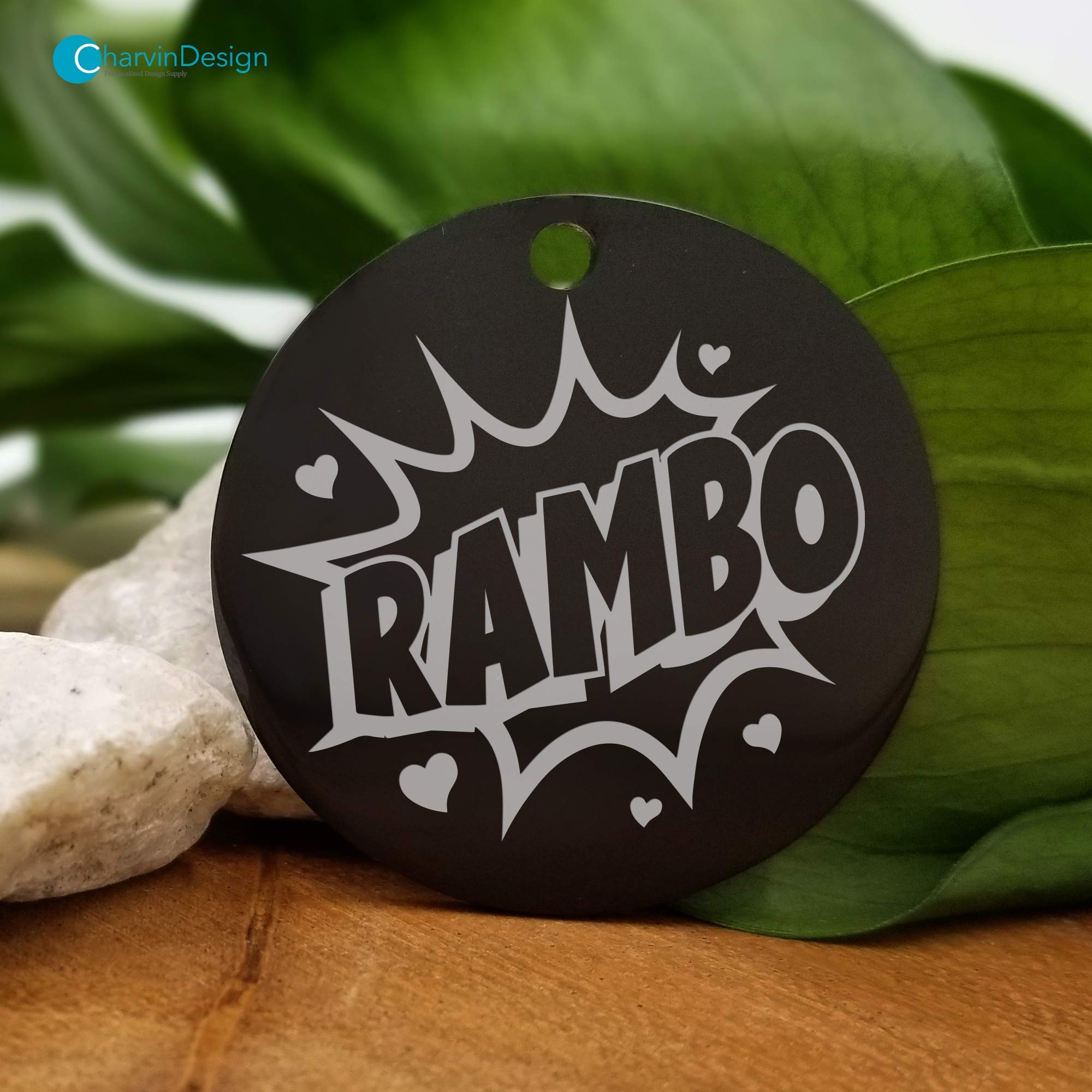 Engraving Pet ID Tags, Personalized Pet ID Tags, Stainless Steel Pet ID Tags, Custom Engraved Dog and Cat Tags, Double Sided, Round Stainless Steel Cartoon