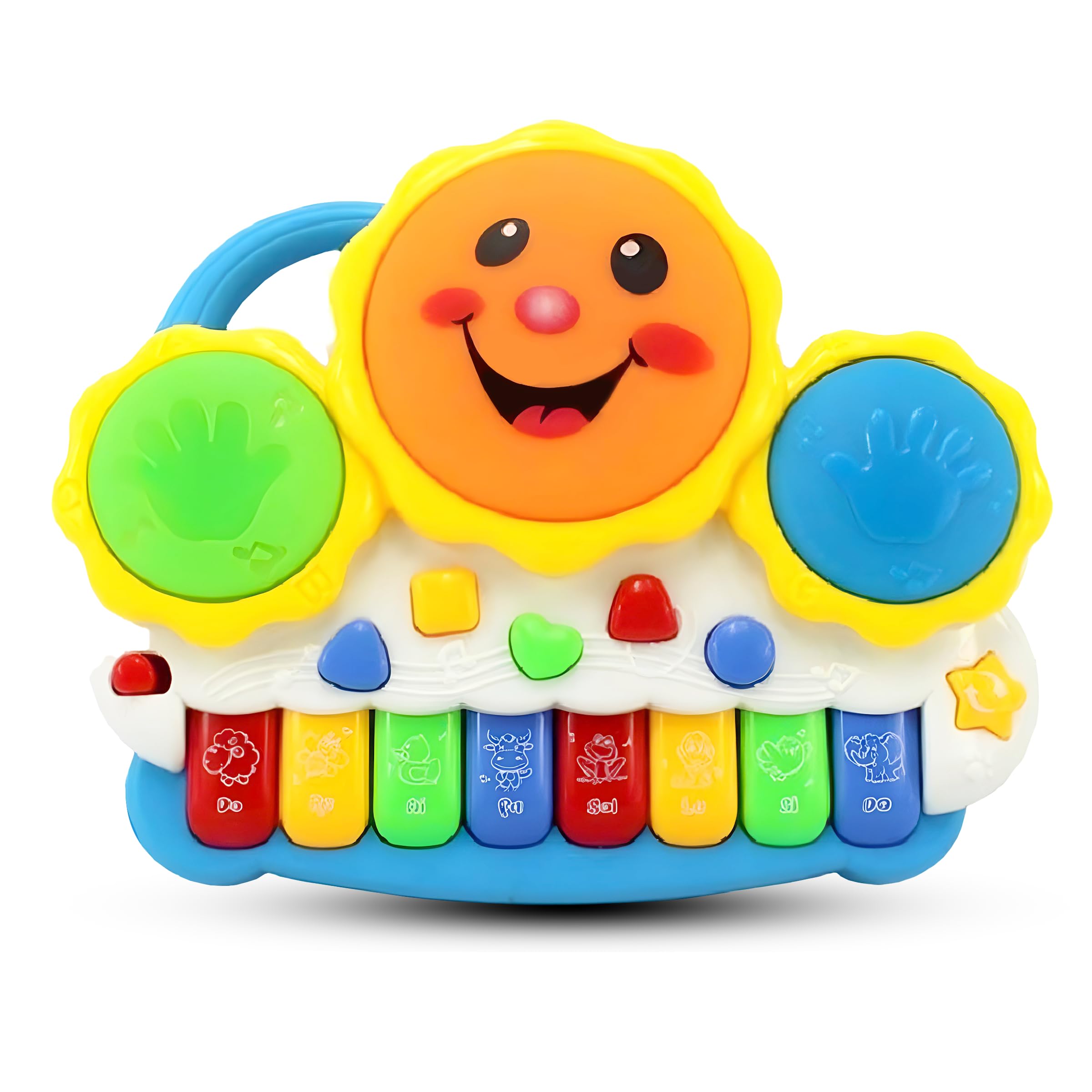 Toyshine Drum Keyboard Musical Toys with Flashing Lights, Animal Sounds and Songs, Multi Color (B01MSC4TXQ) Amazon Price History, Amazon Price Tracker