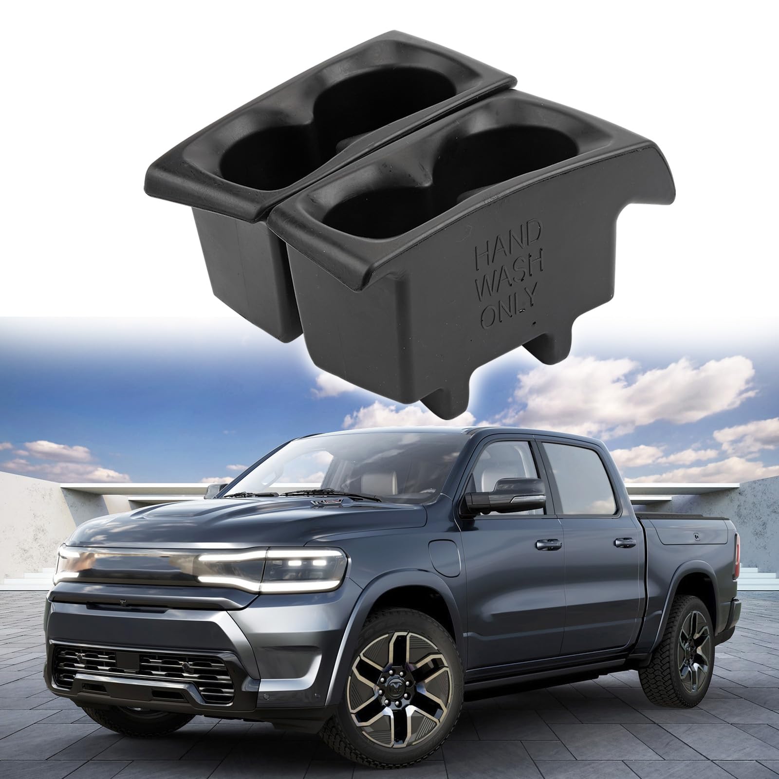 Car Door Cup Holder Insert Compatible with 2019-2024 Dodge Ram 1500 Right & Left Side Foam Door Trim Cup Holder Replaces# 5YK46TX7AC 5YK47TX7AC