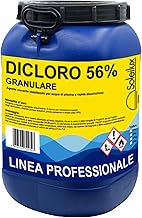 SOLEILUX Dicloro Cloro Granulare 56% Rapido per Piscina - 25 kg, Dicloro Stabilizzato a Rapida Dissoluzione per Trattamento Shock, Mantenimento, Iperclorazione, Pulizia ed Igiene dell'Acqua di Piscine