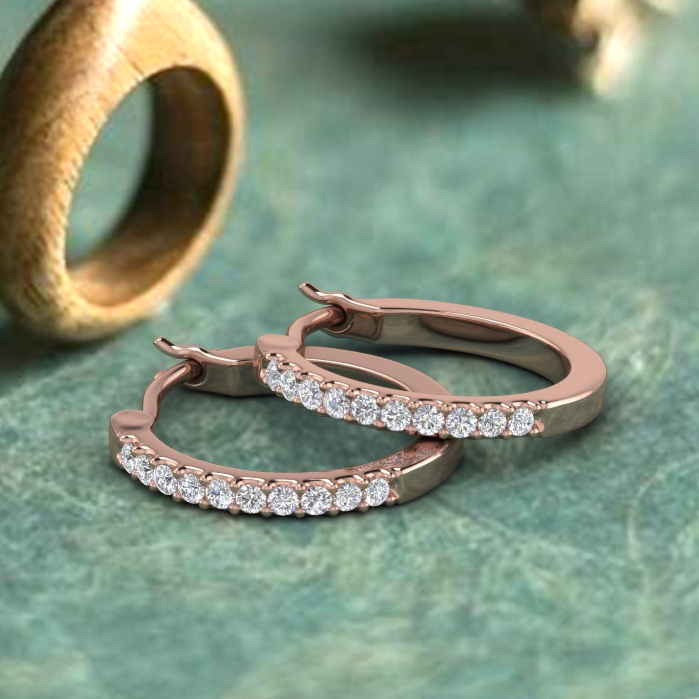1/10 Carat Natural Diamond Ladies Small Hoop Earrings for Women in 10K Gold