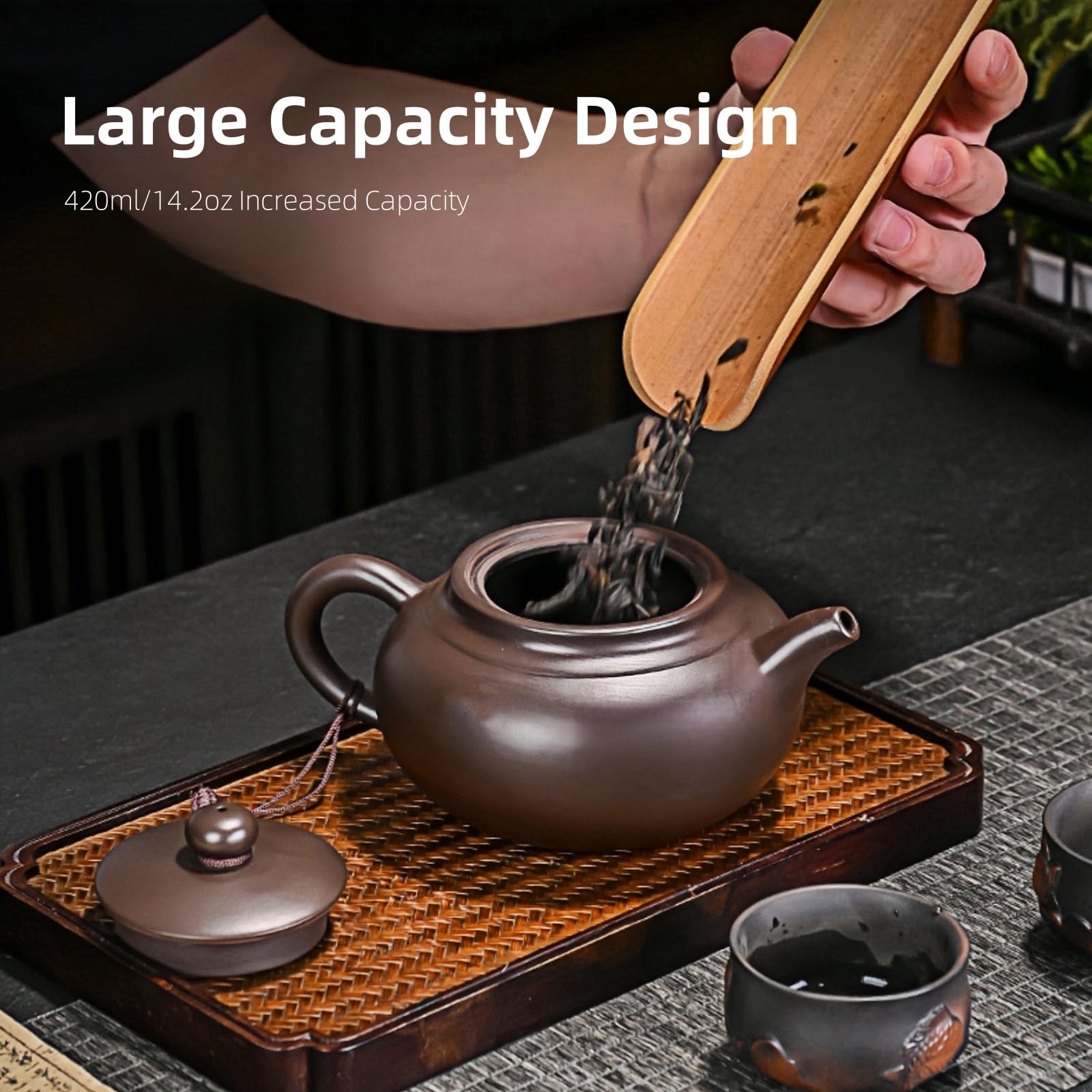 Cinese Teiera in Argilla Viola, Yixing Zisha Teiere con Scatola, Tradizionale Kung Fu Pentola da Tè in Terracotta Fatta a Mano, 400 ML, Zini