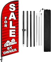 For Sale by Owner Flag, 8 ft Feather Flag Pole Kit, Outdoor Advertising Flags