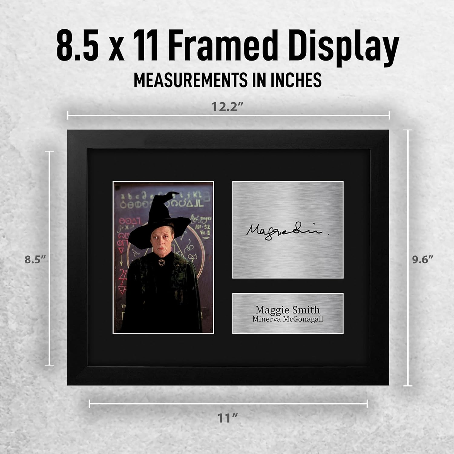 HWC Trading Maggie Smith Harry Potter Minerva McGonagall Framed Gifts Printed Signed Autograph Picture for Movie Memorabilia Fans - US Letter Size