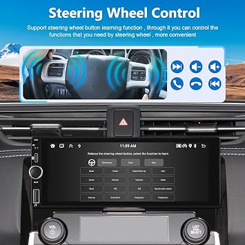 [2+64G] NHOPPEW Android Single Din Car Radio with Wireless Carplay and Android Auto - 6.86 inch Touchscreen Car Stereo - EQ Setting/WiFi/GPS/Mirror Link/SWC/USB Charging + AHD Backup Camera