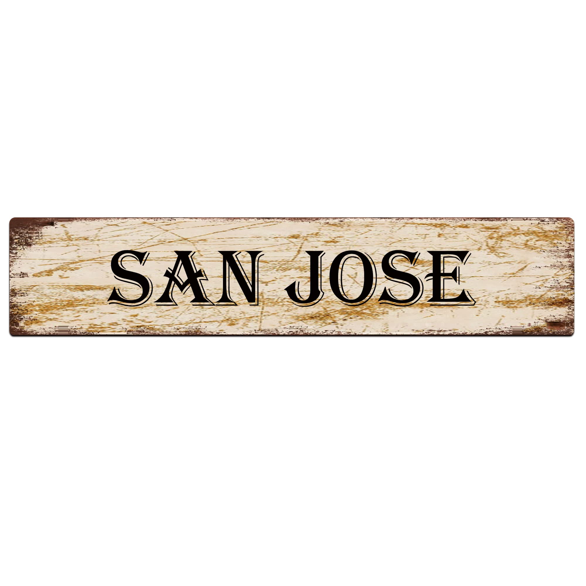 San Jose California Retro Tin Signs Aluminum Metal Sign for Kitchen Home Garden Wall Bar Cafe Decor 4x16 Inch