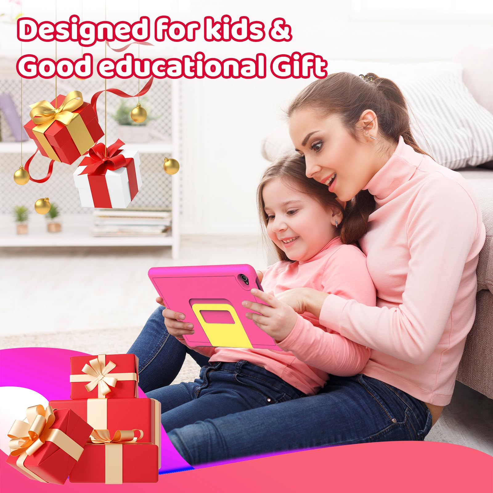 Octa Core - Tablet per bambini da 10 pollici con 16 GB di RAM, 128 GB di ROM, TF da 1 TB, Android, Wi-Fi 6/BT 5.3, Widevine L1, 5000 mAh, controllo parentale