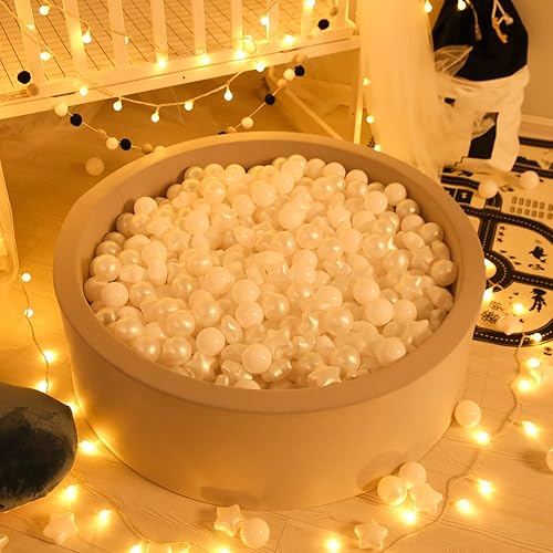 Miniatura 9 de GOGOSO Bolas blancas con bolas de estrella 100  Bolas de plástico a prueba de aplastamiento para bebés y niños pequeños para 1, 2, 3, 4, 5 años, 5