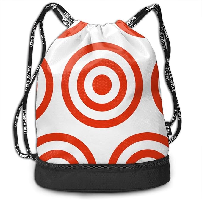 Drawstring Backpack,Design Target Print Sport Travel Gym Bundle