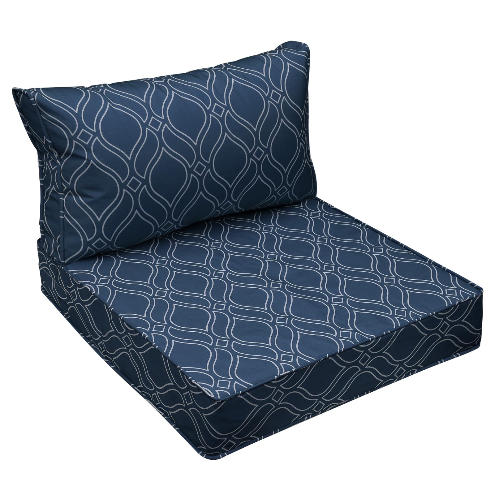 AAAAAcessories Outdoor Chair Cushions, 25.5 x 25.5 x 5 + 13.5 in, Set of 1