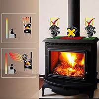 Vista 2 de ABUNRO Ventilador de estufa de leña de 6 cuchillas, ventilador de estufa de calor para estufa de leña, ventilador de calor, accesorios de estufa