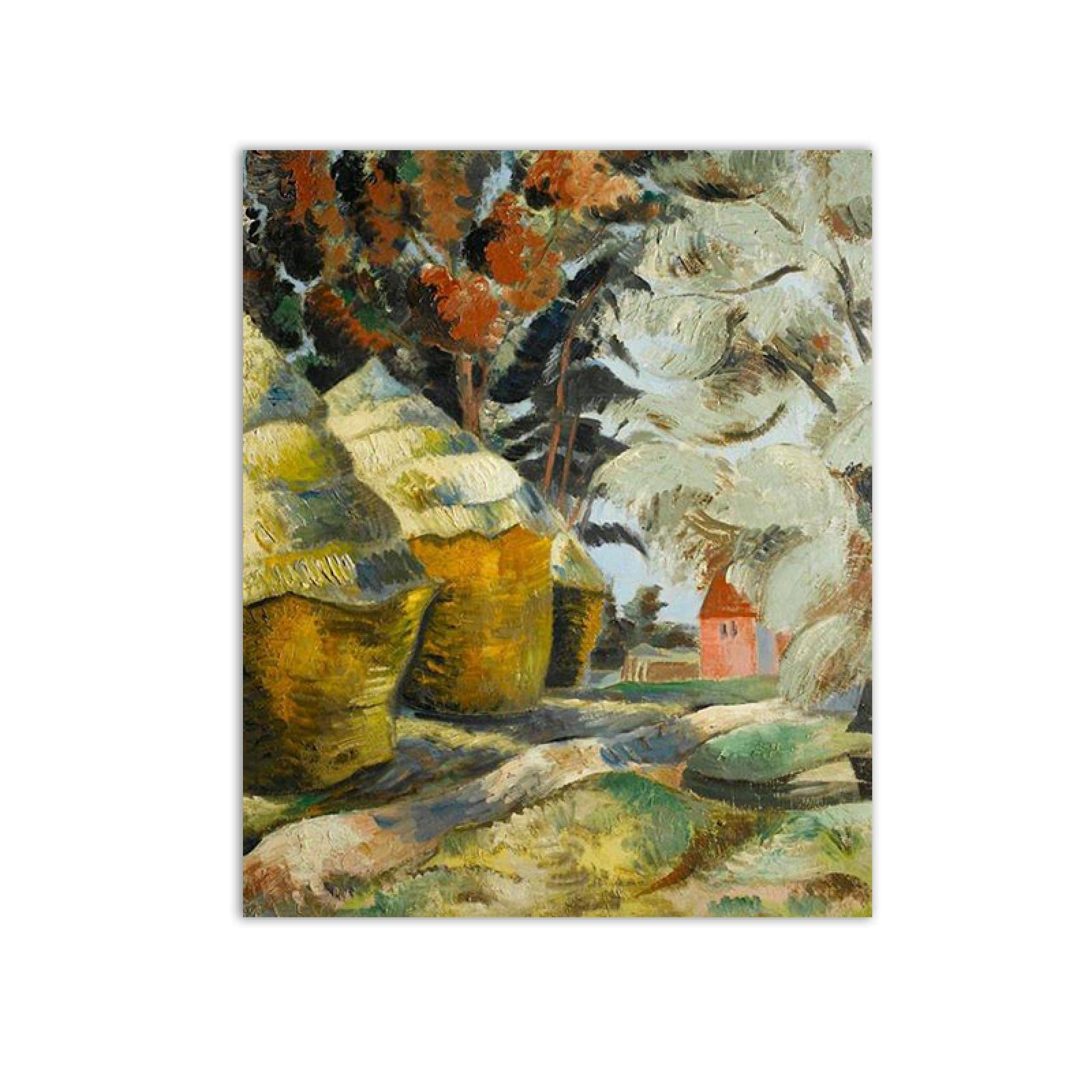 Paul Nash Famous Painting Reproduction on Canvas"The Stackyard"Canvas Poster and Prints,Canvas Wall Art Picture for Living Room Wall Decor 20x25cm(8x10in) Frameless